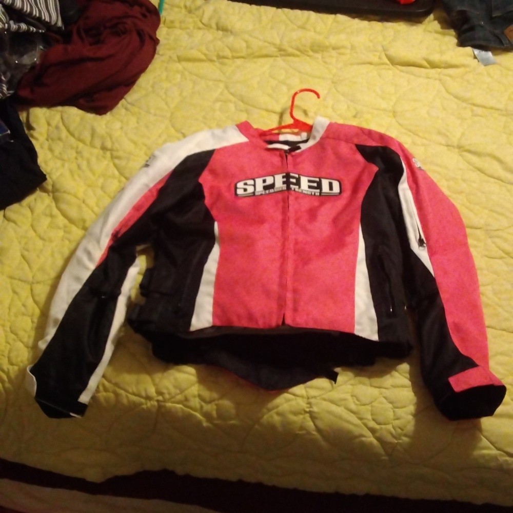 Women's speed and strength throttle body motorcycle jacket
